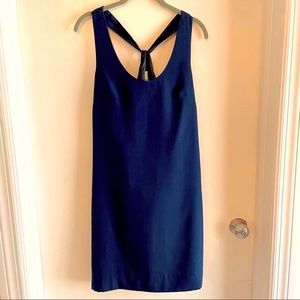 J CREW Navy blue Shift dress! Sleeveless with special twist in back!